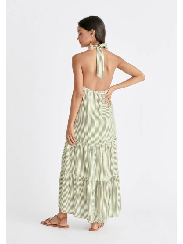 The tiered halterneck green stripe