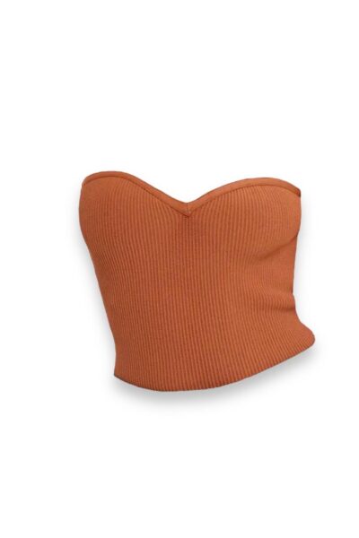 tan ribbed tube top