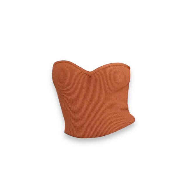 tan ribbed tube top