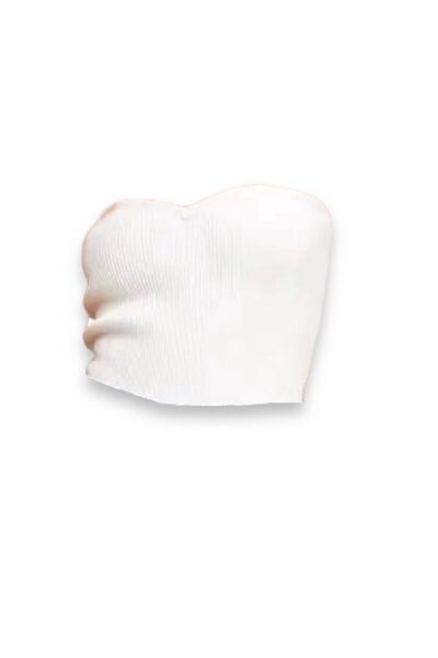 white ribbed tube top