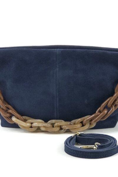 Navy Suede Cross Bag