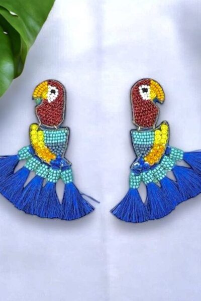 parrot beaded earrings