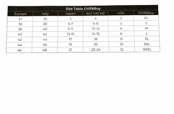 black frill danger blazer size chart