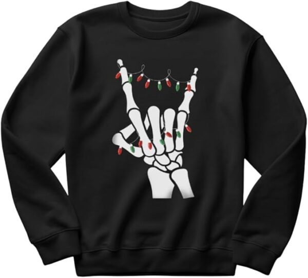 Christmas Lights Black Sweatshirt - Image 2