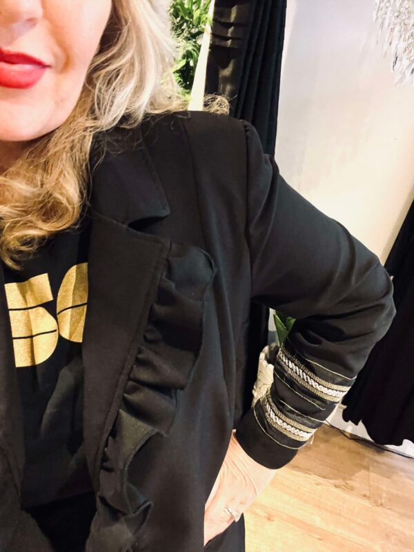 Black and Gold Foil Danger Blazer - Image 2