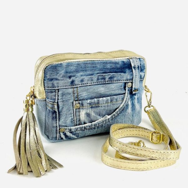 Recycled Denim Crossbody Bag