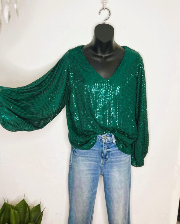 green sequin top