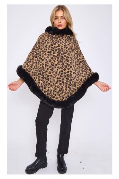 faux fur poncho