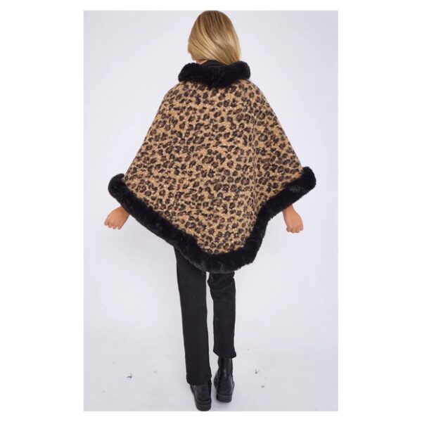 faux fur poncho back