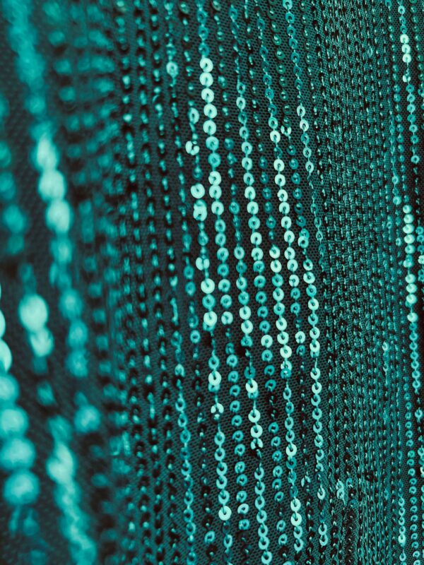 green sequin close up