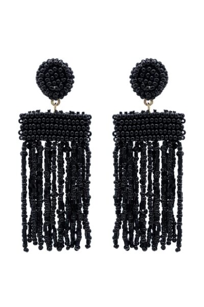 Black short earrings