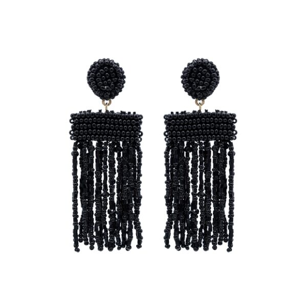Black short earrings
