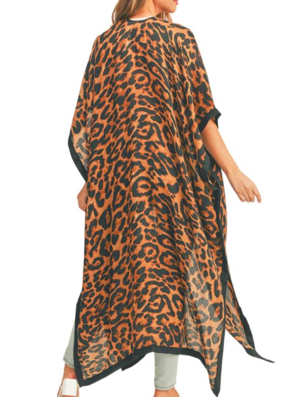 Leopard Print Kimono Duster back