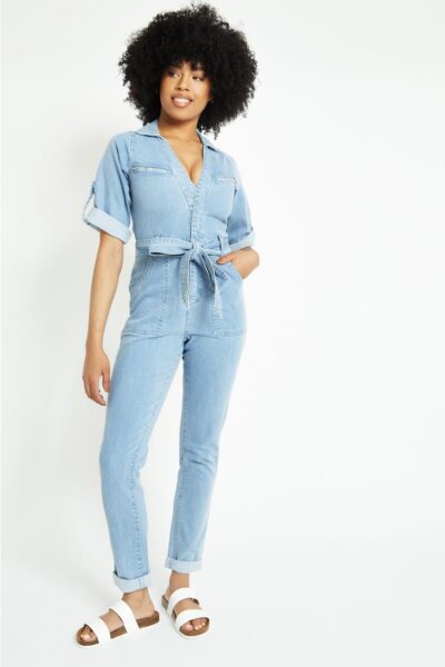 Light Blue Denim Jumpsuit