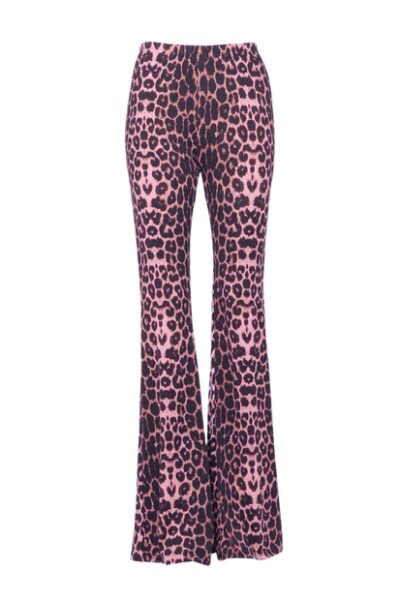 Pink leopard legging flares