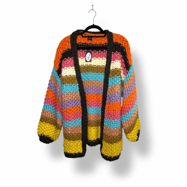 chunky rainbow knit cardigan
