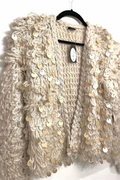 loopy crochet knit cardigan