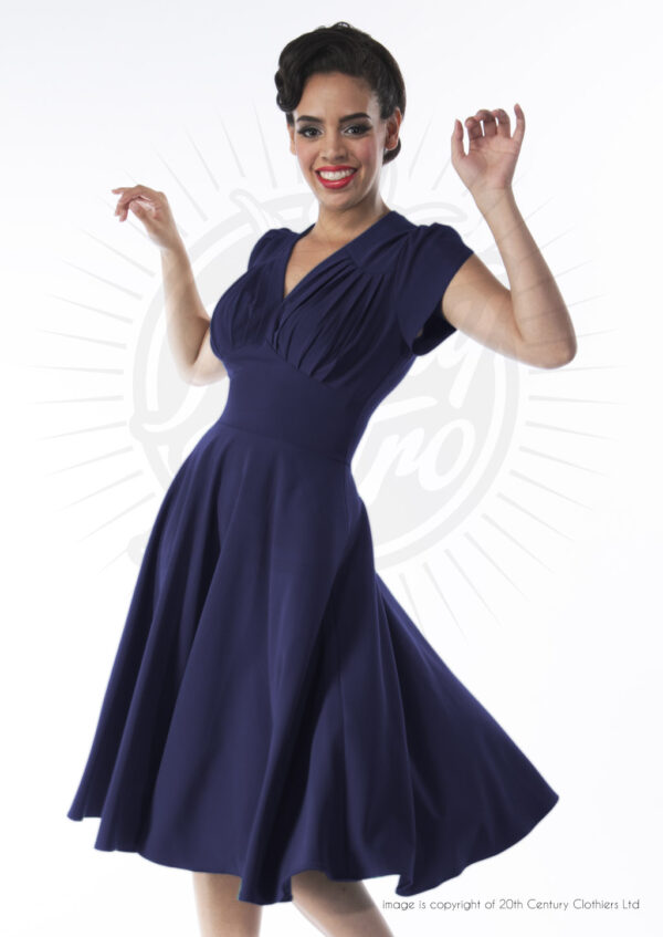 Navy Pretty retro Swing Dress model