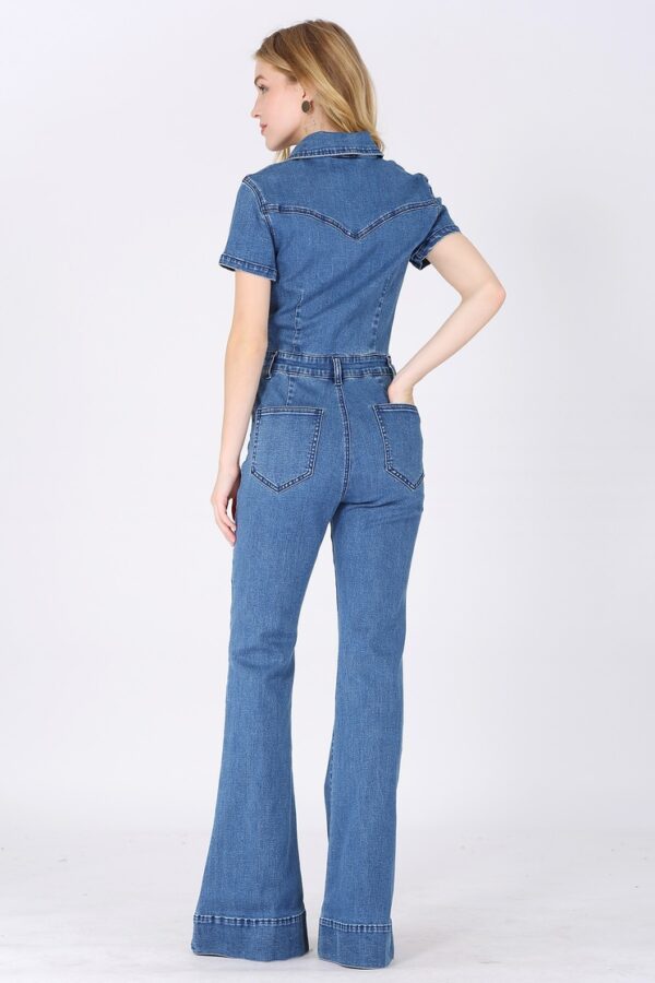 Flared Button Up Jumpsuit back