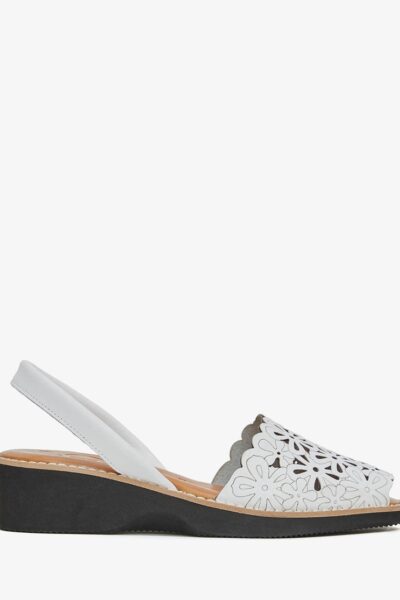 Floral Motif Platform Sandals