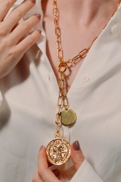 Gold Medallion Chain Necklace