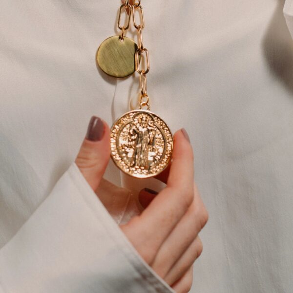 Gold Medallion Chain close up