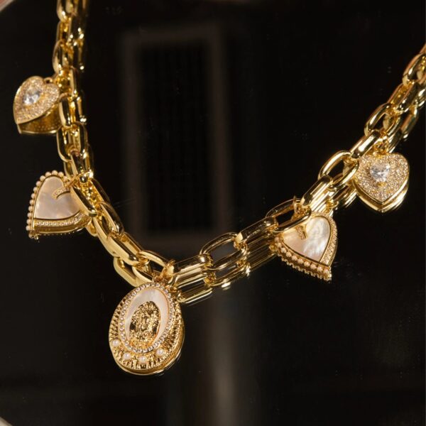 Heart Diamanté Chain Necklace