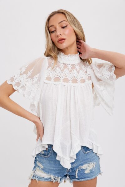 Lace Trim Blouse