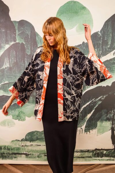 crane kimono