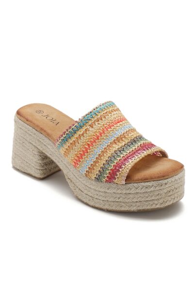rainbow wedge sandal
