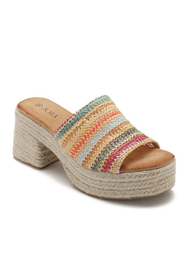 rainbow wedge sandal