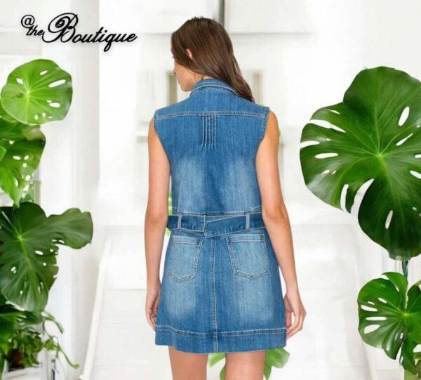 sleeveless denim mini back