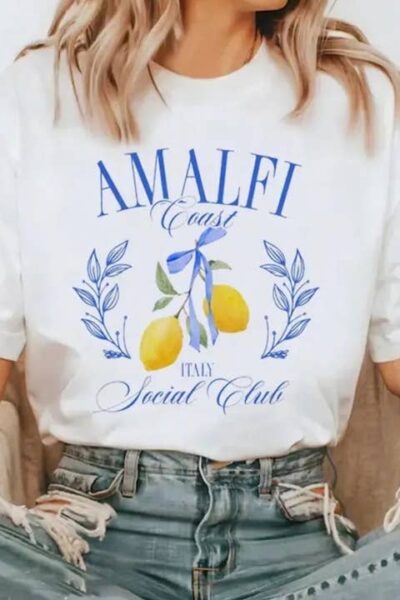Blue and White Amalfi Lemons T-shirt