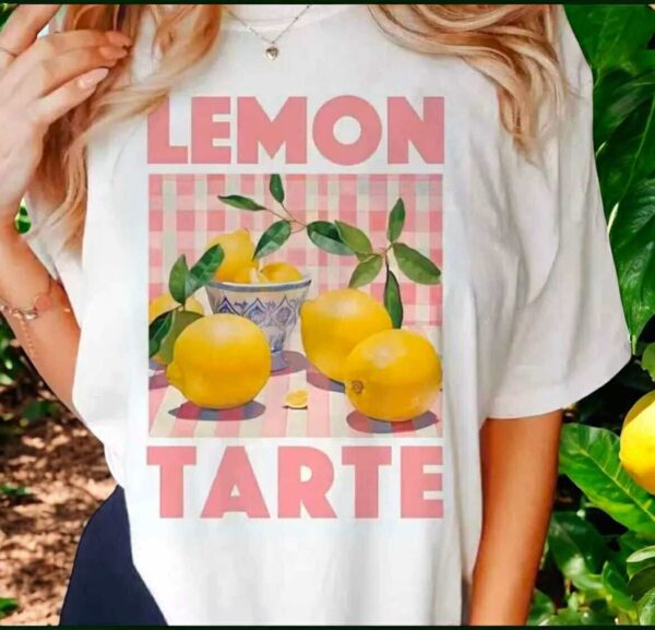 white and pink lemon tarte t-shirt