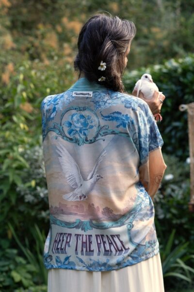 Cropped Kimono "Peace Out" Pixie Duster